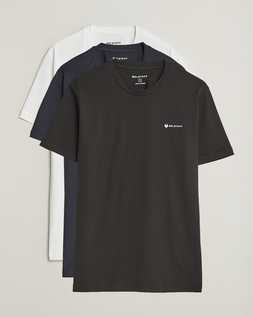 Belstaff 3-Pack Crew Neck T-Shirt Black/Dark Ink/White – Mehrfarbig