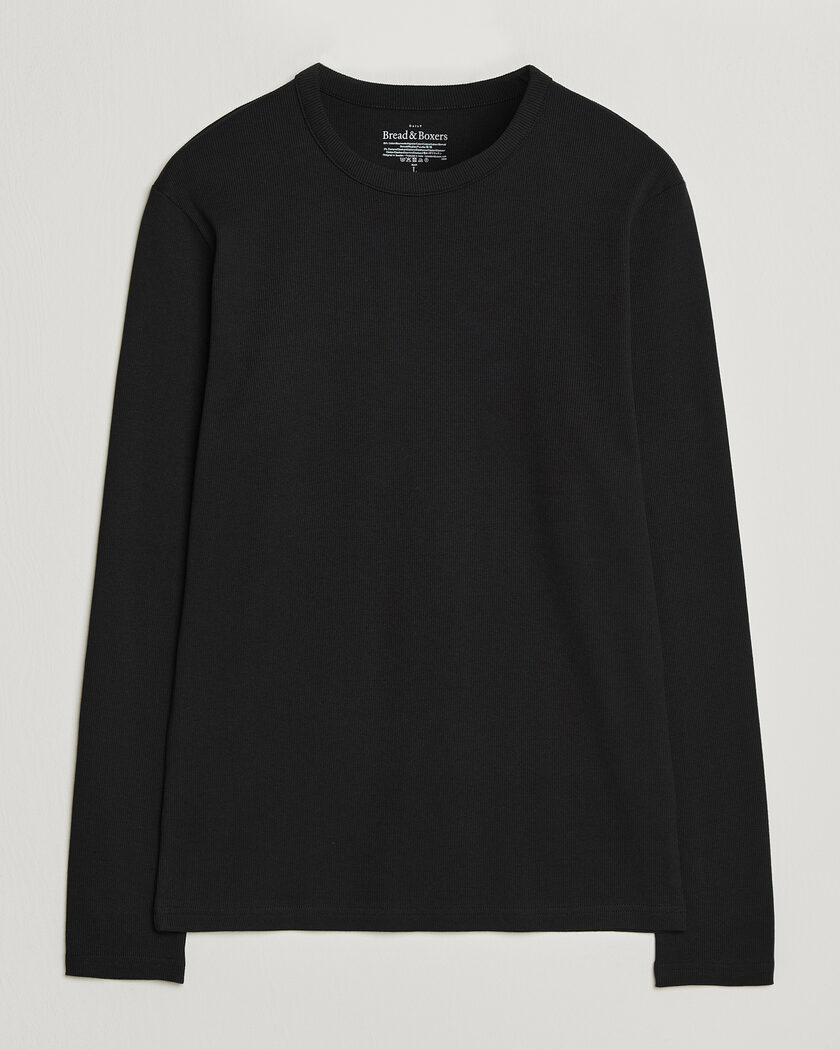 Bread & Boxers Ribbed Long Sleeve T-Shirt Black – Schwarz