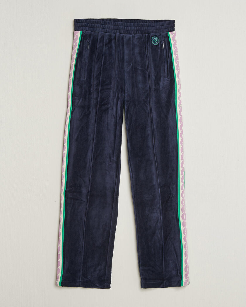 Drôle de Monsieur Survêtement Velours Track Pants Navy – Blau