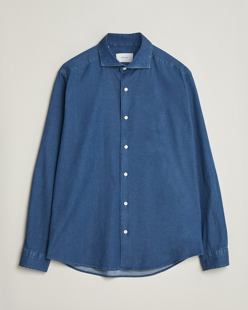 Eton Casual Fit Denim Shirt Dark Wash – Blau