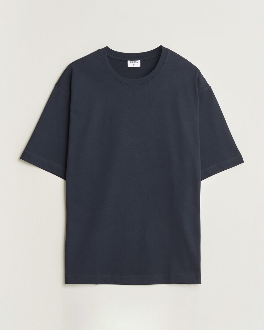 Filippa K Heavy Cotton Crew Neck T-Shirt Night Blue – Blau