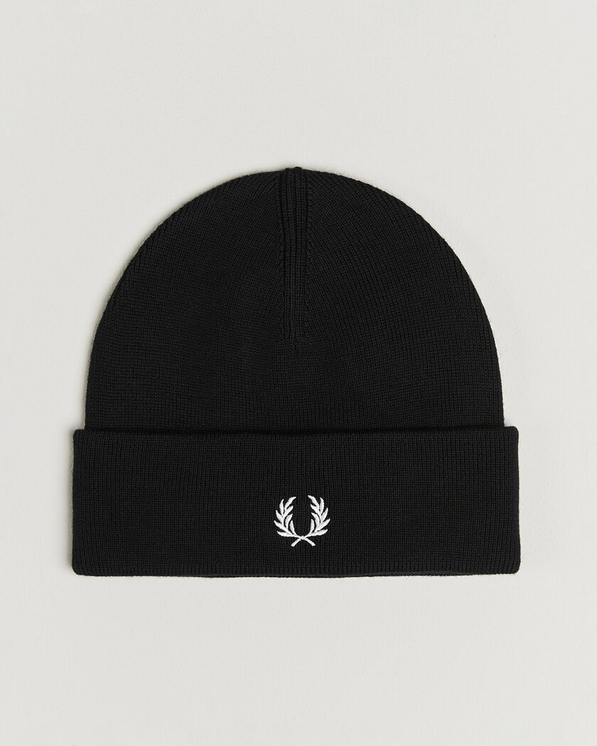 Fred Perry Merino Wool Beanie Black – Schwarz