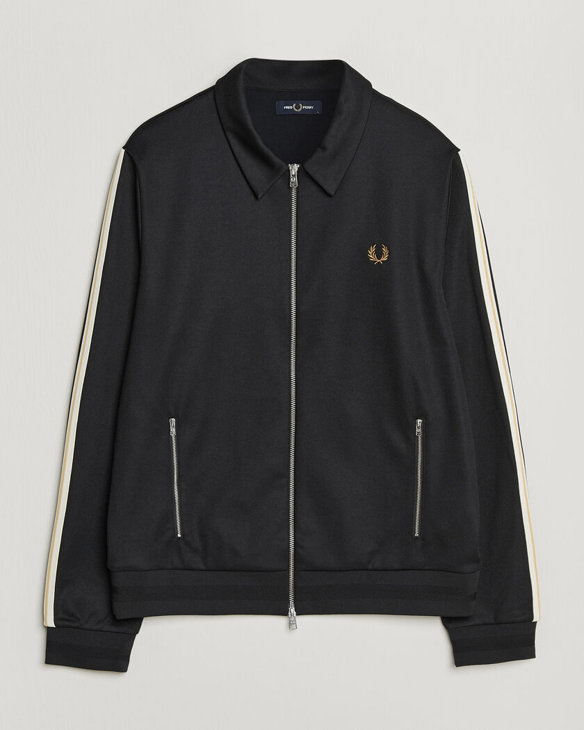 Fred Perry Tipped Taped Track Jacket Black – Schwarz