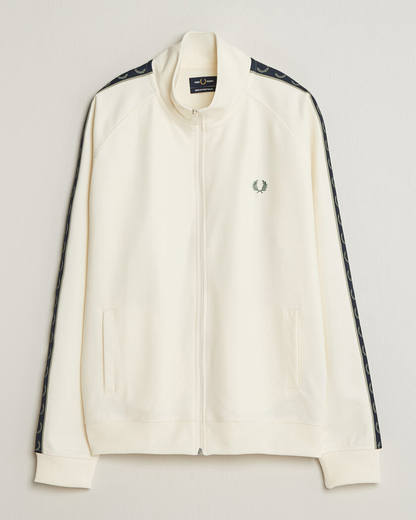 Fred Perry Taped Track Jacket Ecru – Weiß