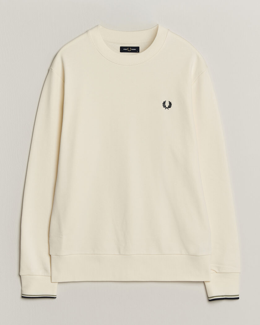 Fred Perry Crew Neck Sweatshirt Ecru – Weiß