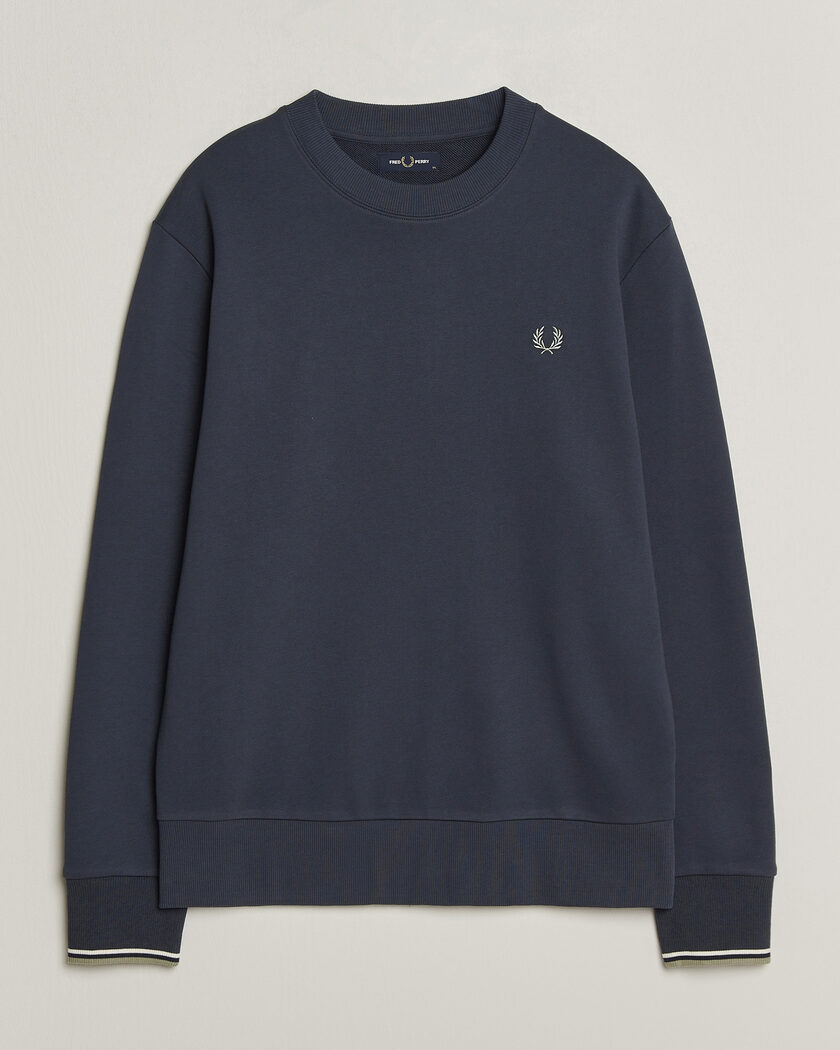 Fred Perry Crew Neck Sweatshirt Dark Airforce – Blau
