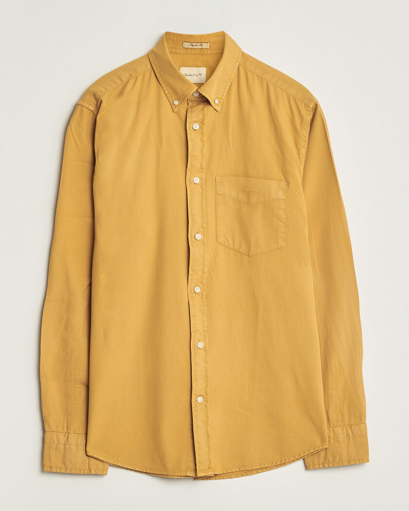 Gant Regular Fit Garment Dyed Twill Shirt Turmeric Shine – Gelb