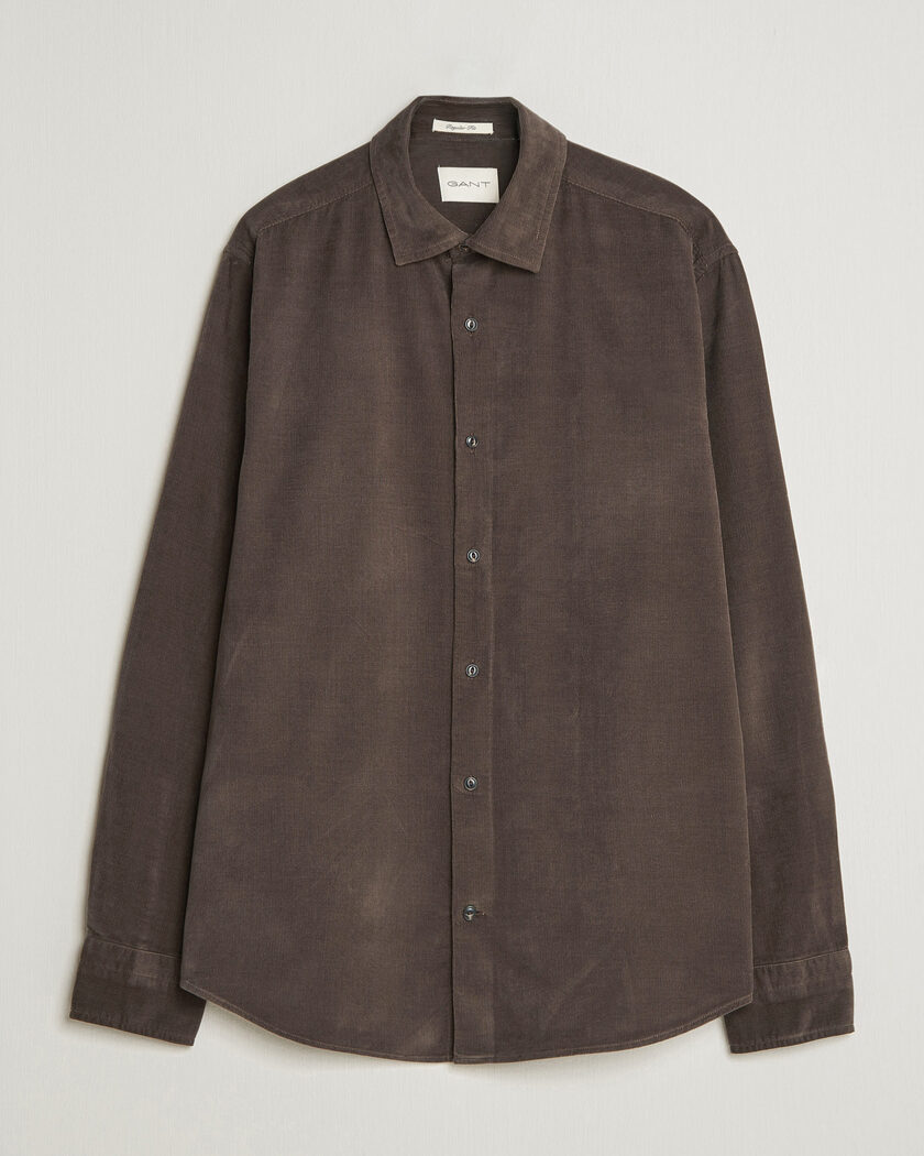 Gant Regular Fit Baby Cord Shirt Shadow Brown – Braun