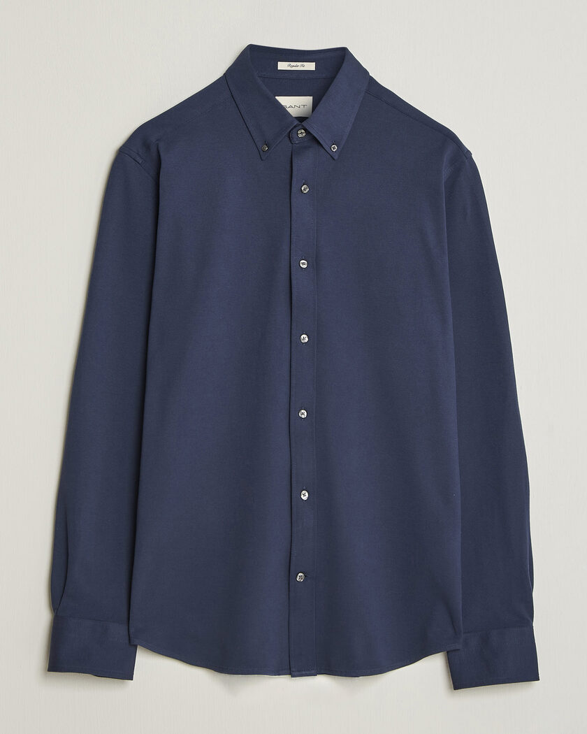 Gant Regular Fit Jersey Pique Shirt Marine – Blau