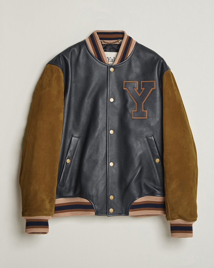 Gant YALE Suede/Leather Varsity Jacket Navy – Blau