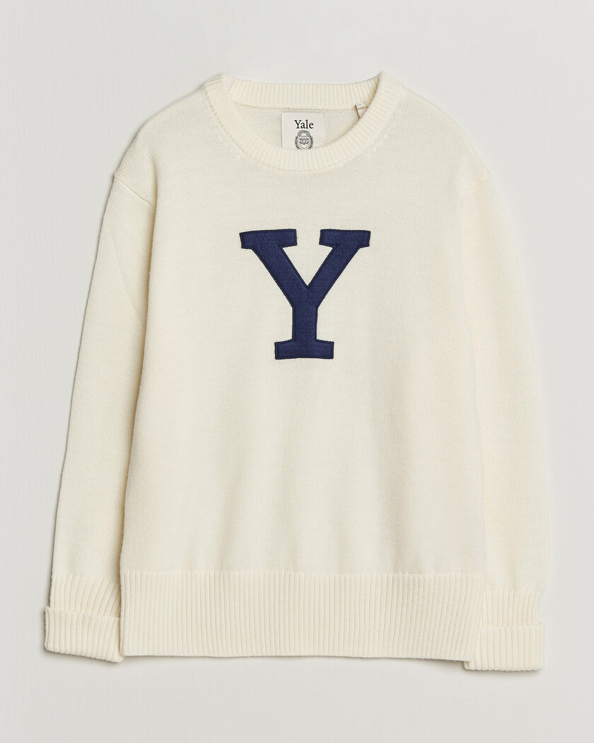 Gant YALE Merino Crew Neck Cream – Weiß