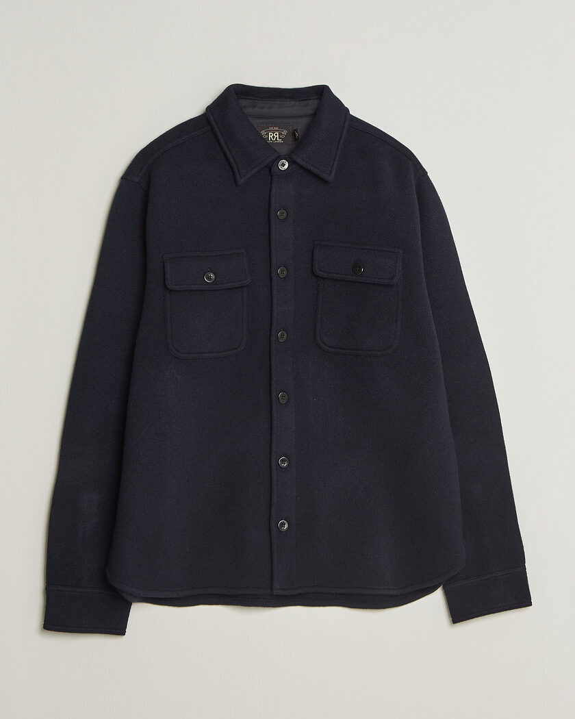 RRL CPO Cardigan Shirt Navy – Blau