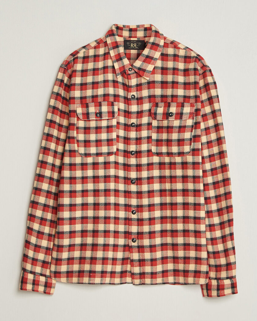 RRL Plaid Flannel Shirt Red/Cream – Rot