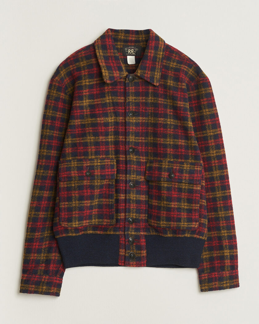 RRL Knit Bomber Jacket Red Multi – Mehrfarbig