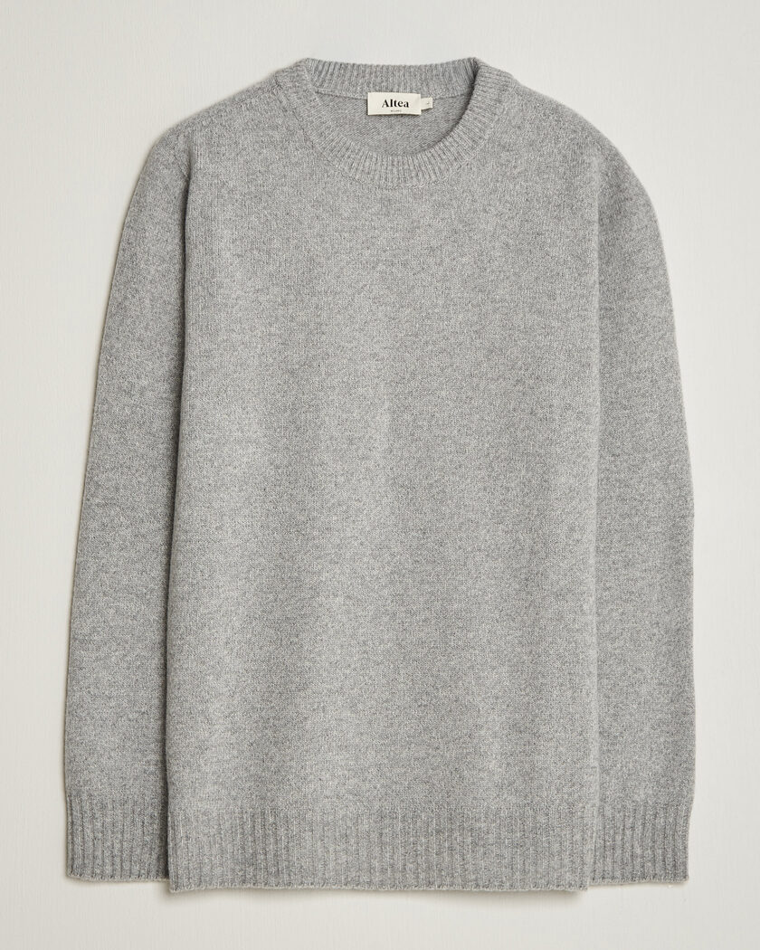 Altea Wool/Cashmere Crew Neck Pullover Light Grey – Grau