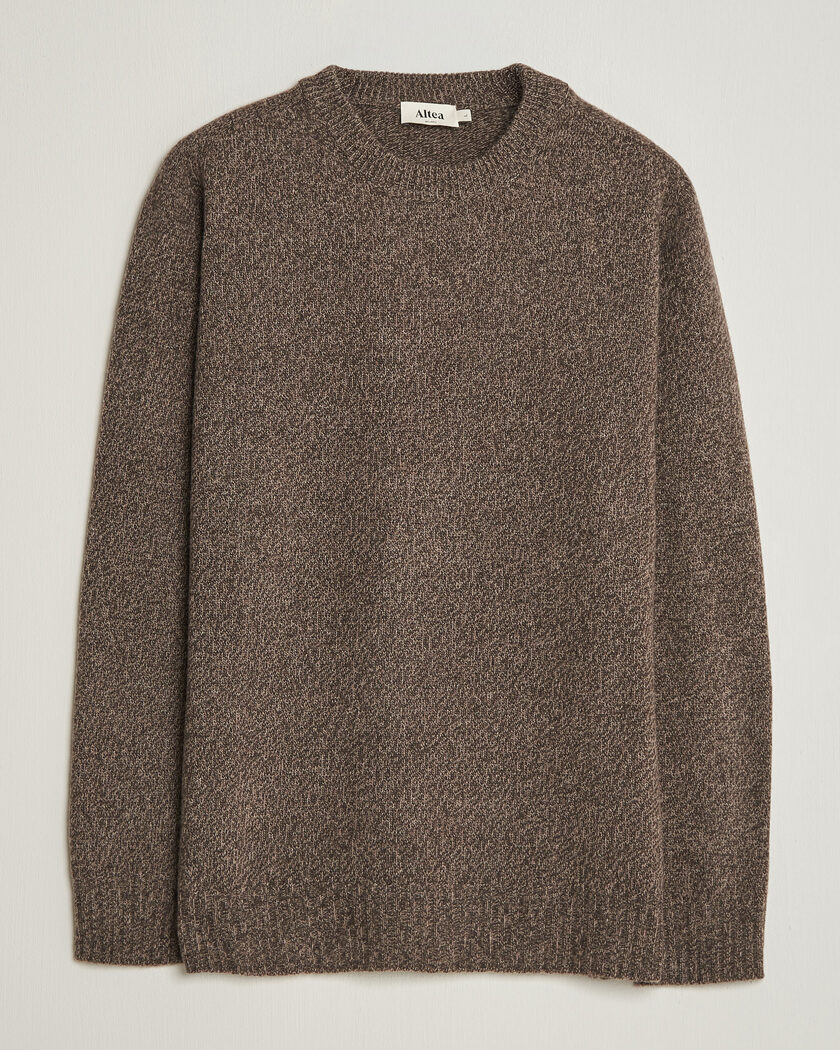 Altea Wool/Cashmere Crew Neck Pullover Brown Melange – Braun