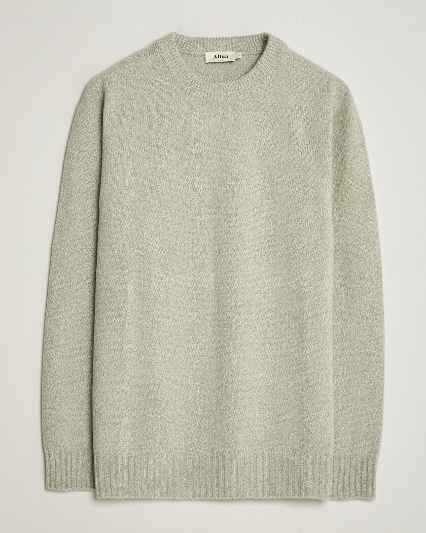 Altea Wool/Cashmere Crew Neck Pullover Mint Green – Grün
