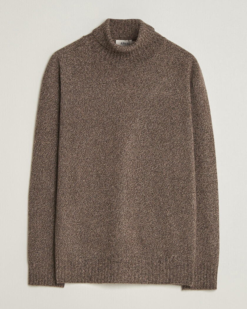 Altea Wool/Cashmere Rollneck Brown Melange – Braun