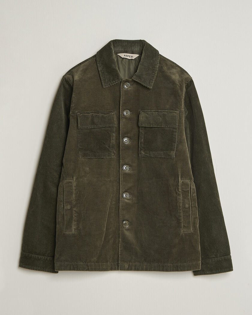 Aspesi Tigre Corduroy Shirt Jacket Military – Grün