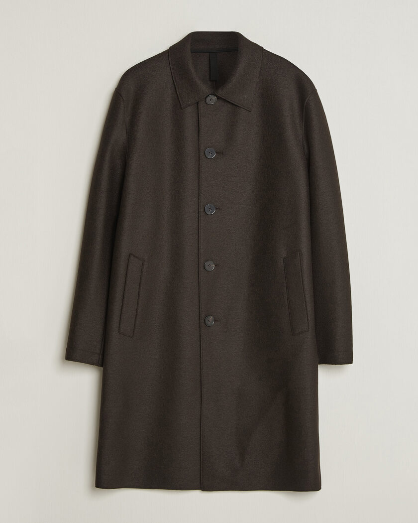 Harris Wharf London Pressed Wool Mac Coat Dark Brown – Braun