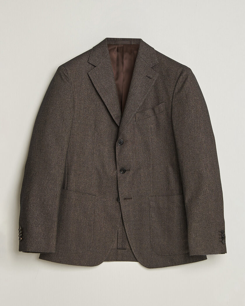 Caruso Aida Brushed Cotton Blazer Dark Brown – Braun