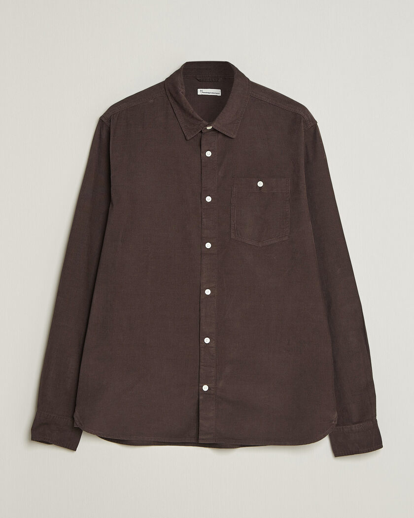 KnowledgeCotton Apparel Regular Fit Cord Shirt Chocolate – Braun