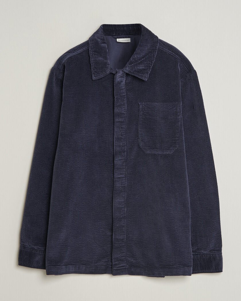 KnowledgeCotton Apparel Cotton Corduroy Overshirt Night Sky – Blau
