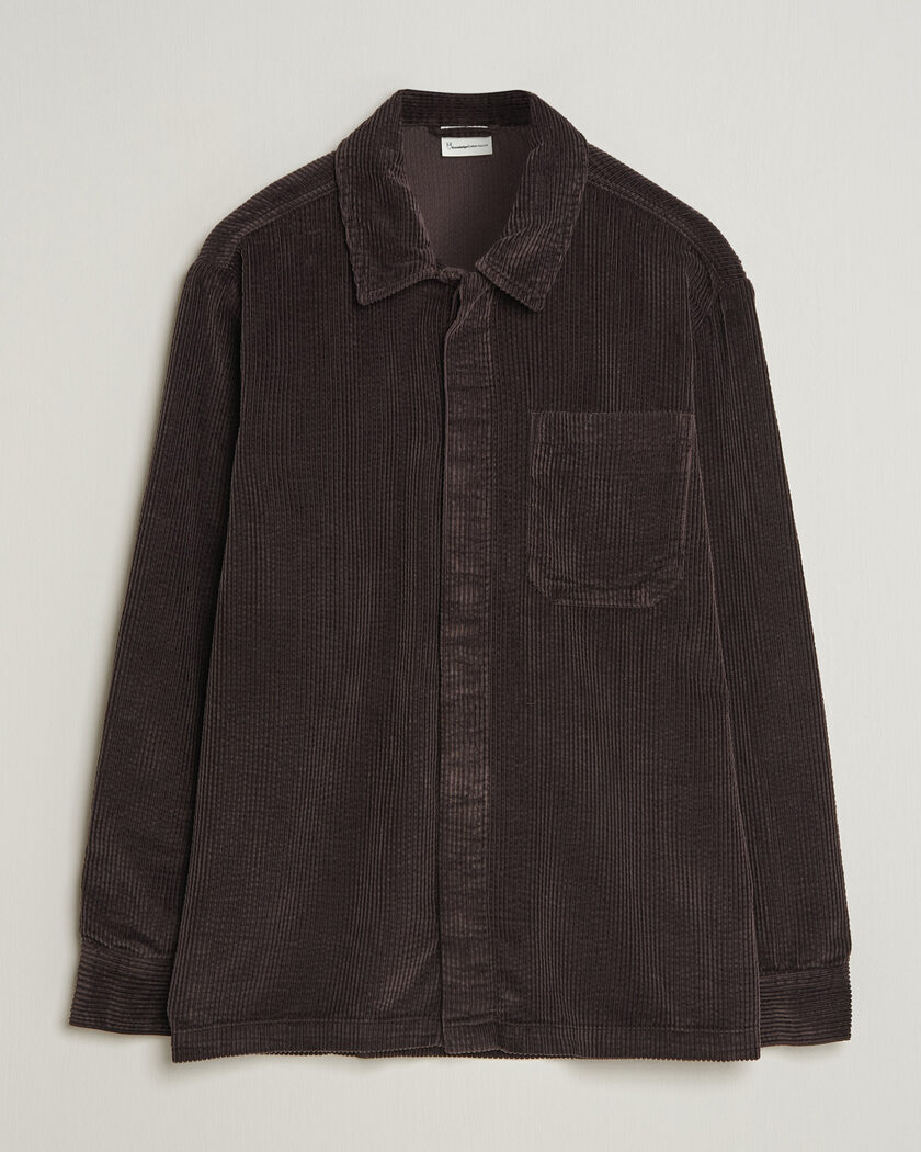 KnowledgeCotton Apparel Cotton Corduroy Overshirt Chocolate – Braun