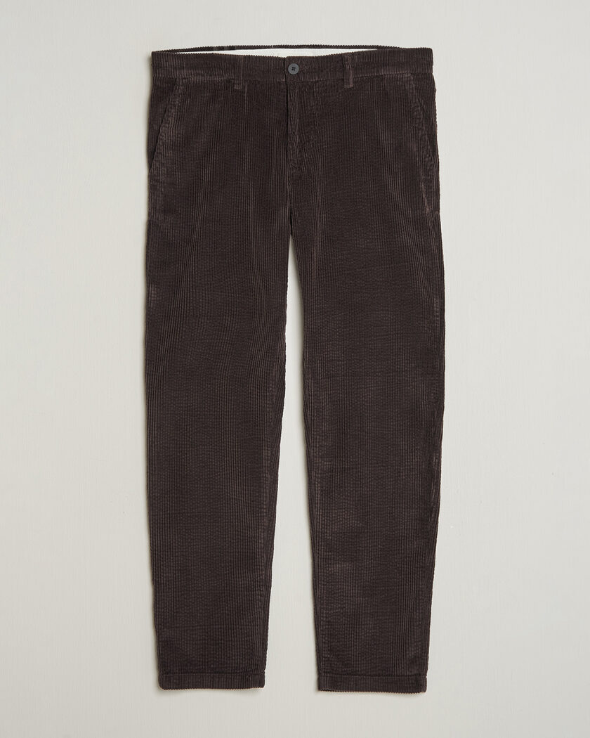 KnowledgeCotton Apparel Chuck Regular Cord Trousers Chocolate – Braun