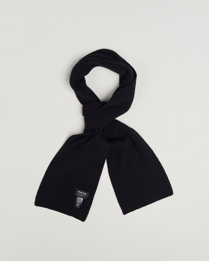 Robert Mackie Clyde Lambswool Scarf Navy – Blau