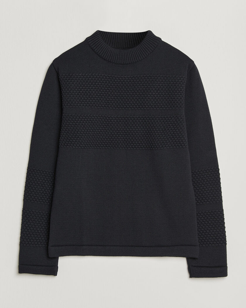 S.N.S. Herning Fisherman Mock Neck Navy Blue – Blau