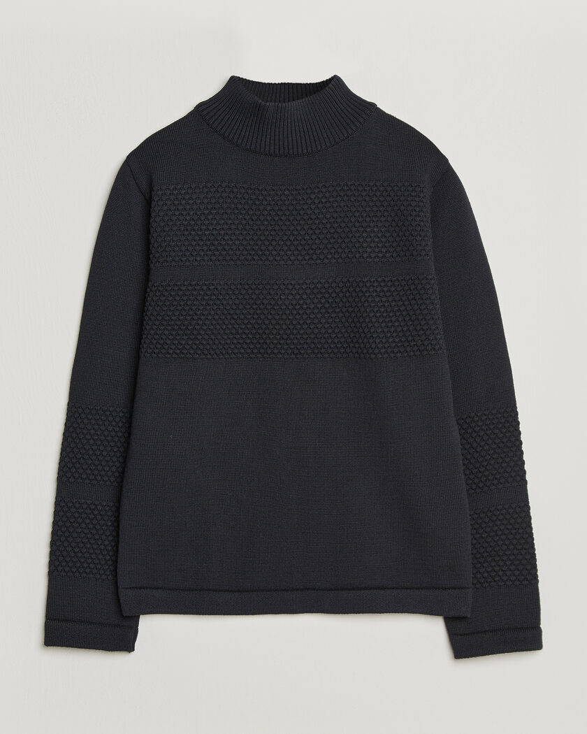 S.N.S. Herning Fisherman High Neck Navy Blue – Blau