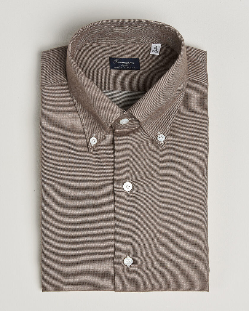 Finamore Napoli Milano Slim Cashmere BD Shirt Brown – Braun