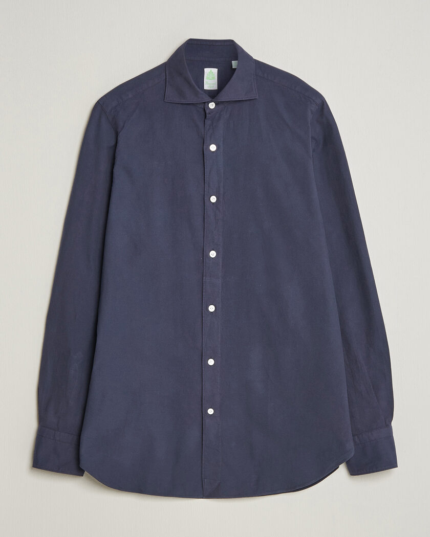 Finamore Napoli Gaeta Flannel Sport Shirt Navy – Blau