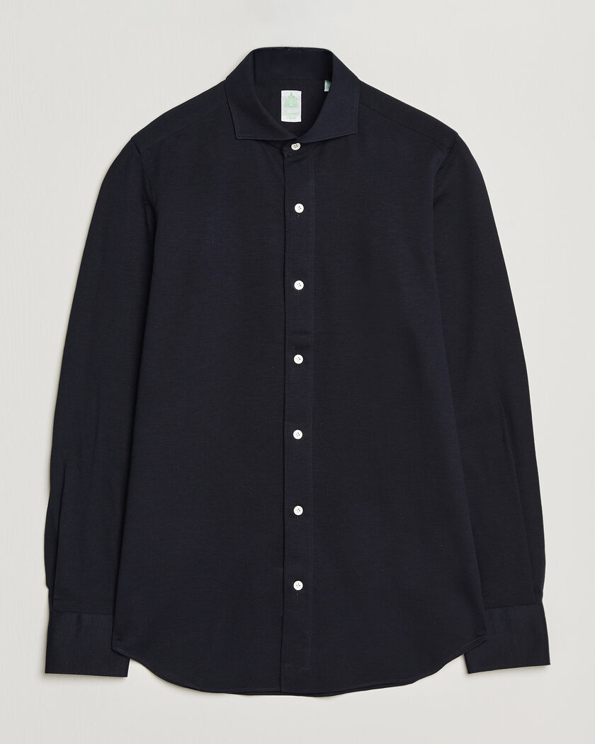 Finamore Napoli Cotton/Cashmere Jersey Shirt Navy – Blau