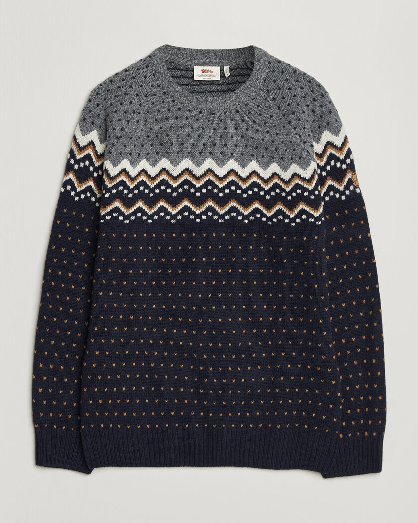 Fjällräven Övik Knit Wool Sweater Dark Navy – Blau
