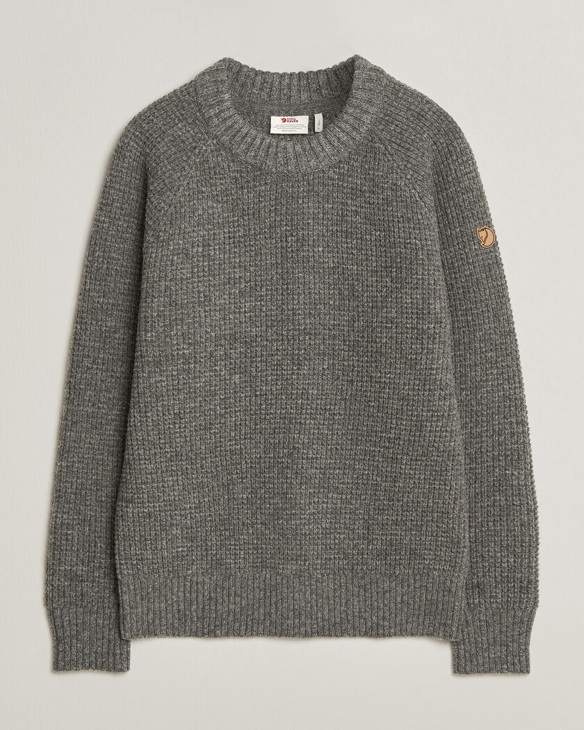 Fjällräven Övik Wool Waffle Knit Grey Melange – Grau