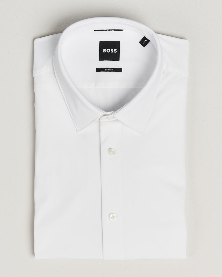 BOSS BLACK Hank 4-Way Stretch Shirt White – Weiß