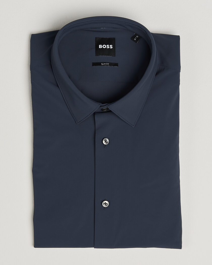 BOSS BLACK Hank 4-Way Stretch Shirt Dark Blue – Blau