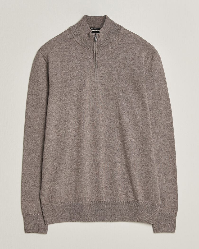 BOSS BLACK Ebenji Merino Knitted Half Zip Open Brown – Braun