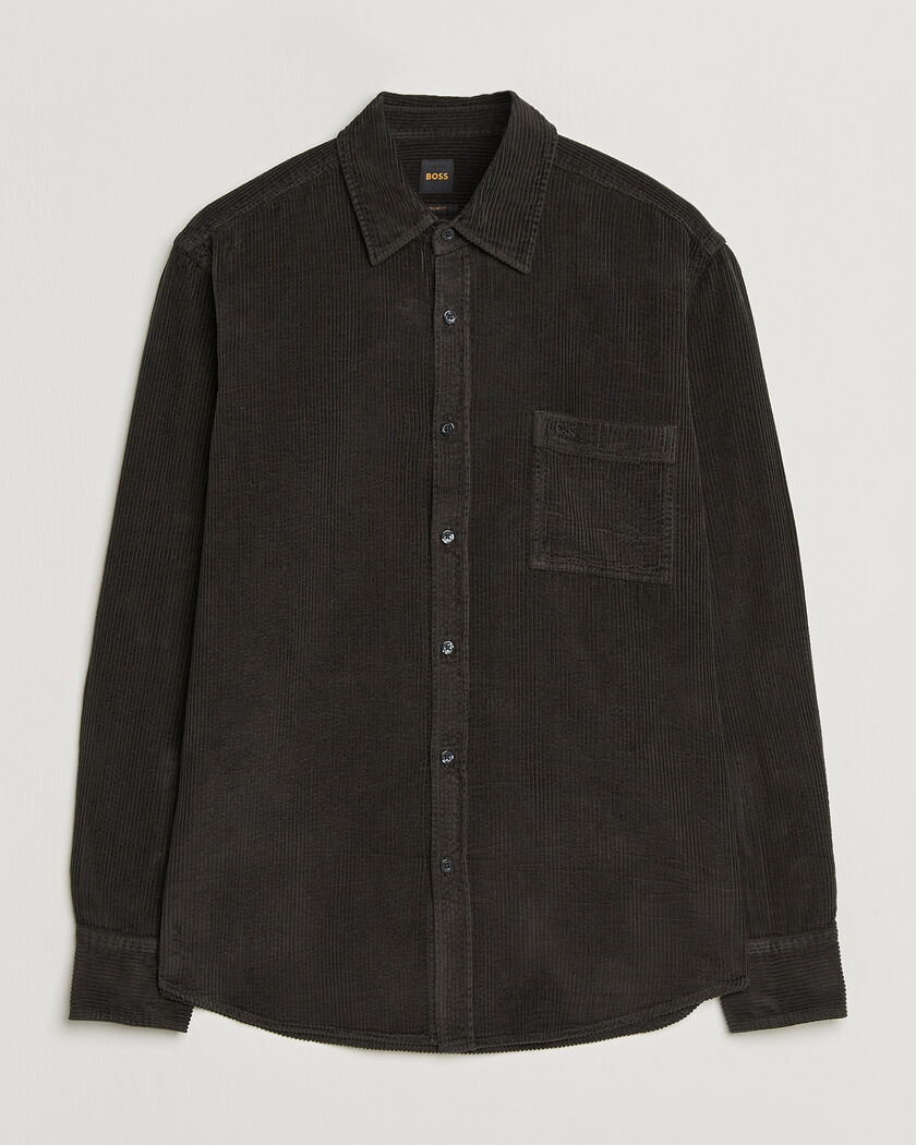 BOSS ORANGE Relegant Corduroy Shirt Black – Schwarz