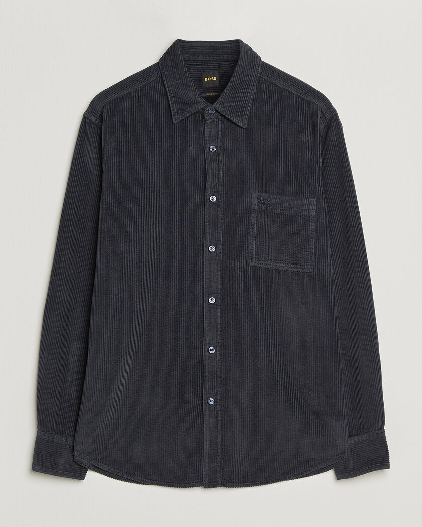 BOSS ORANGE Relegant Corduroy Shirt Dark Blue – Blau