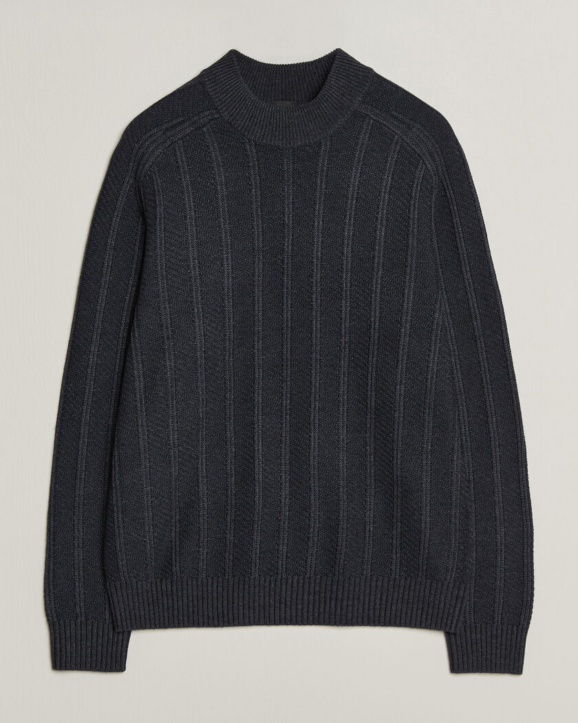 BOSS ORANGE Katoolo Wool/Cotton Knitted Turtleneck Dark Blue – Blau