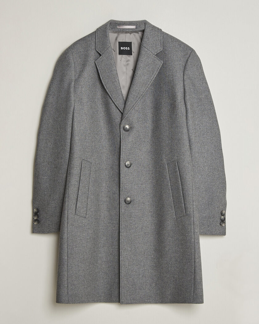 BOSS BLACK Hyde Wool Coat Medium Grey – Grau
