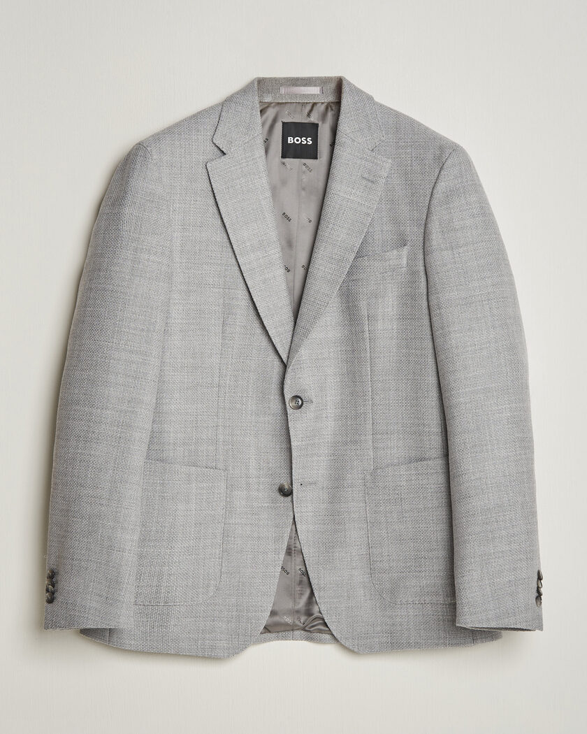 BOSS BLACK Hutson Wool Patch Pocket Blazer Light Grey – Grau