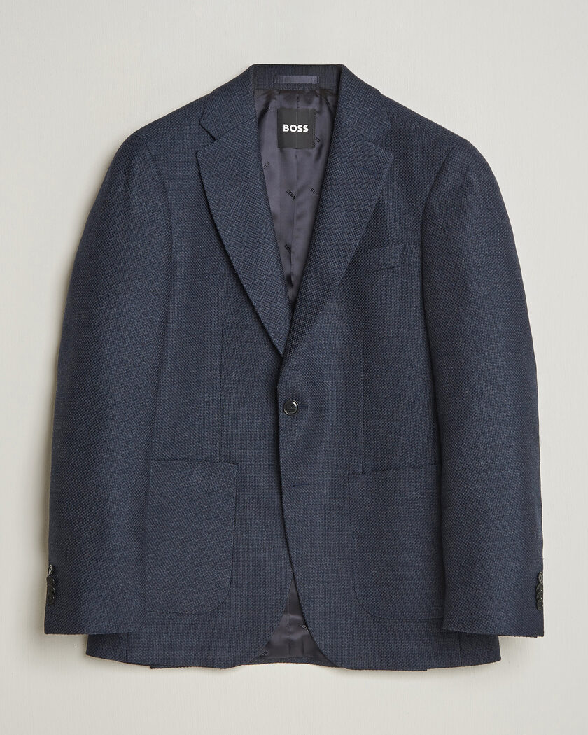 BOSS BLACK Hutson Wool Patch Pocket Blazer Dark Blue – Blau