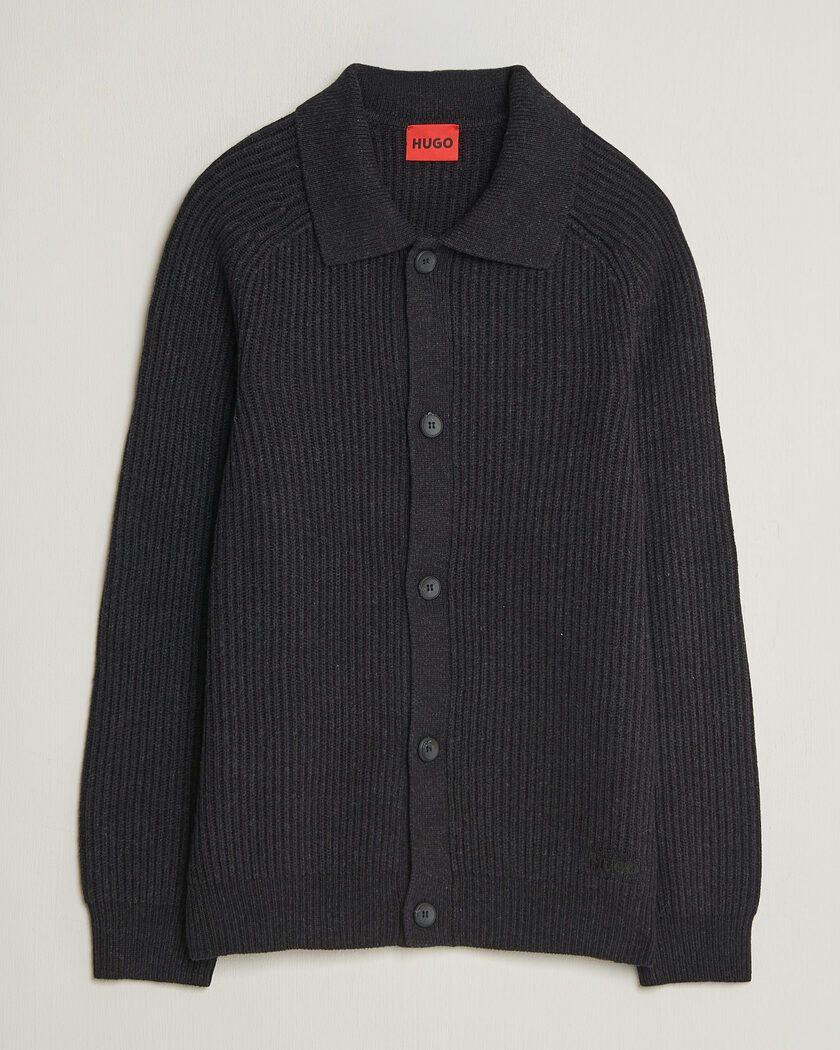 HUGO Sardeep Wool Knitted Cardigan Black – Schwarz