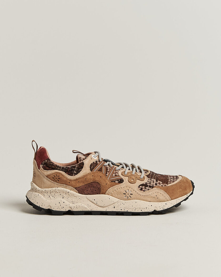 Flower Mountain Yamano 3 Suede/Wool Check Sneaker Brown – Braun