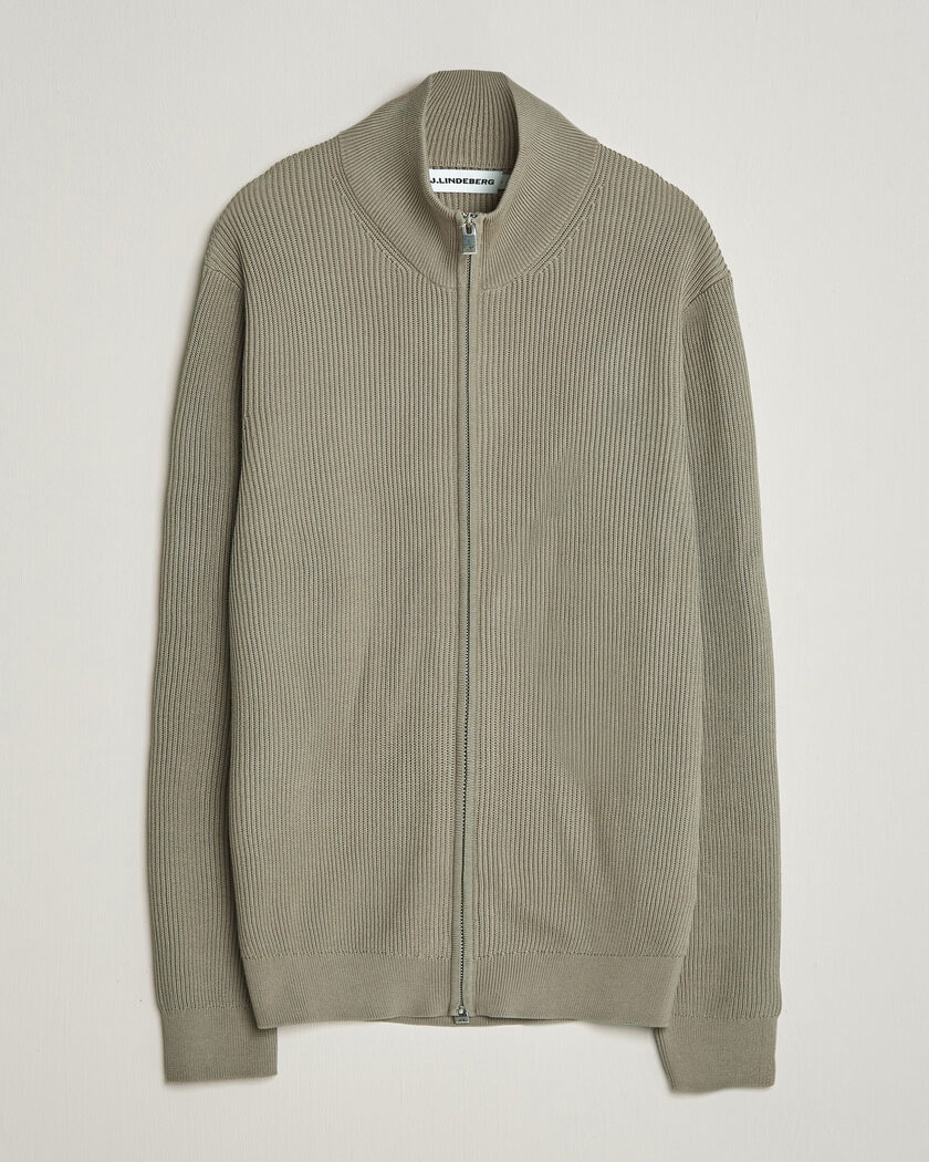 J.Lindeberg Alexis Cotton Full Zip Brindle – Grün