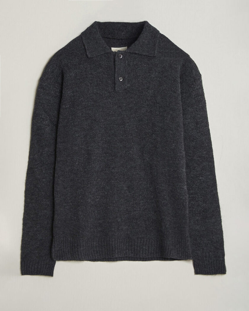 Forét Alpine Polo Knit Dark Grey Melange – Grau